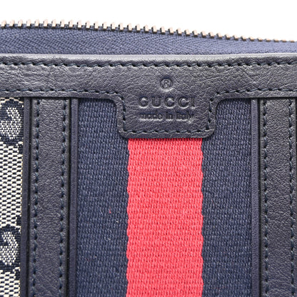 Gucci Monogram Web Rania Zip Around Wallet Navy 6 of 8