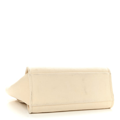 Chanel Canvas Pearl Medium Deauville Tote Ecru Beige 4 of 11