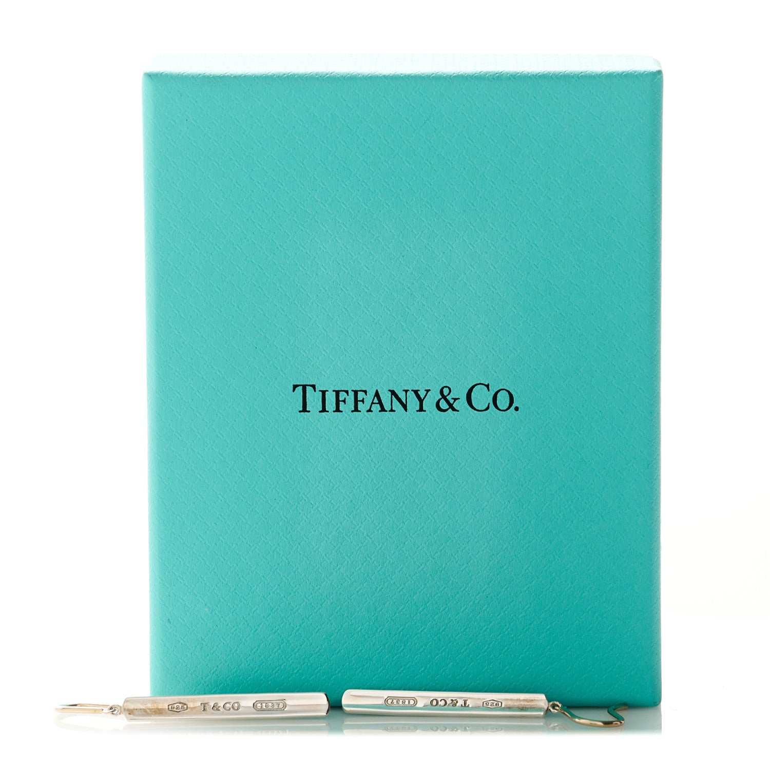 Tiffany Sterling Silver 1837 Bar Drop Earrings 4 of 4
