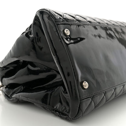 Chanel Patent Quilted Large Just Mademoiselle Bowling Bag Black 10 of 15