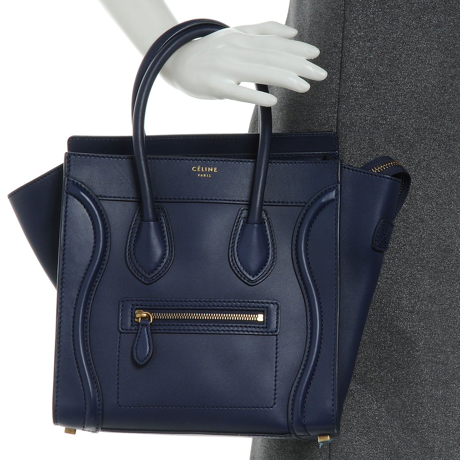 Celine Palmelato Leather Micro Luggage Deepsea 2 of 8