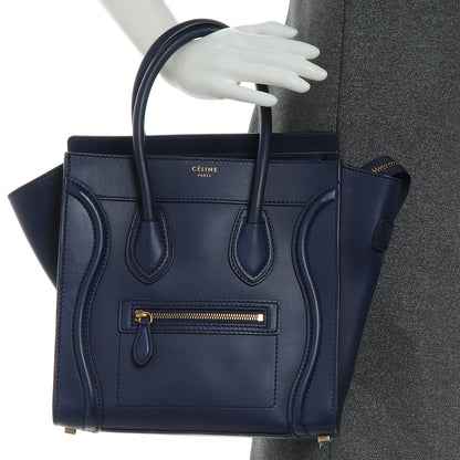 Celine Palmelato Leather Micro Luggage Deepsea 2 of 8