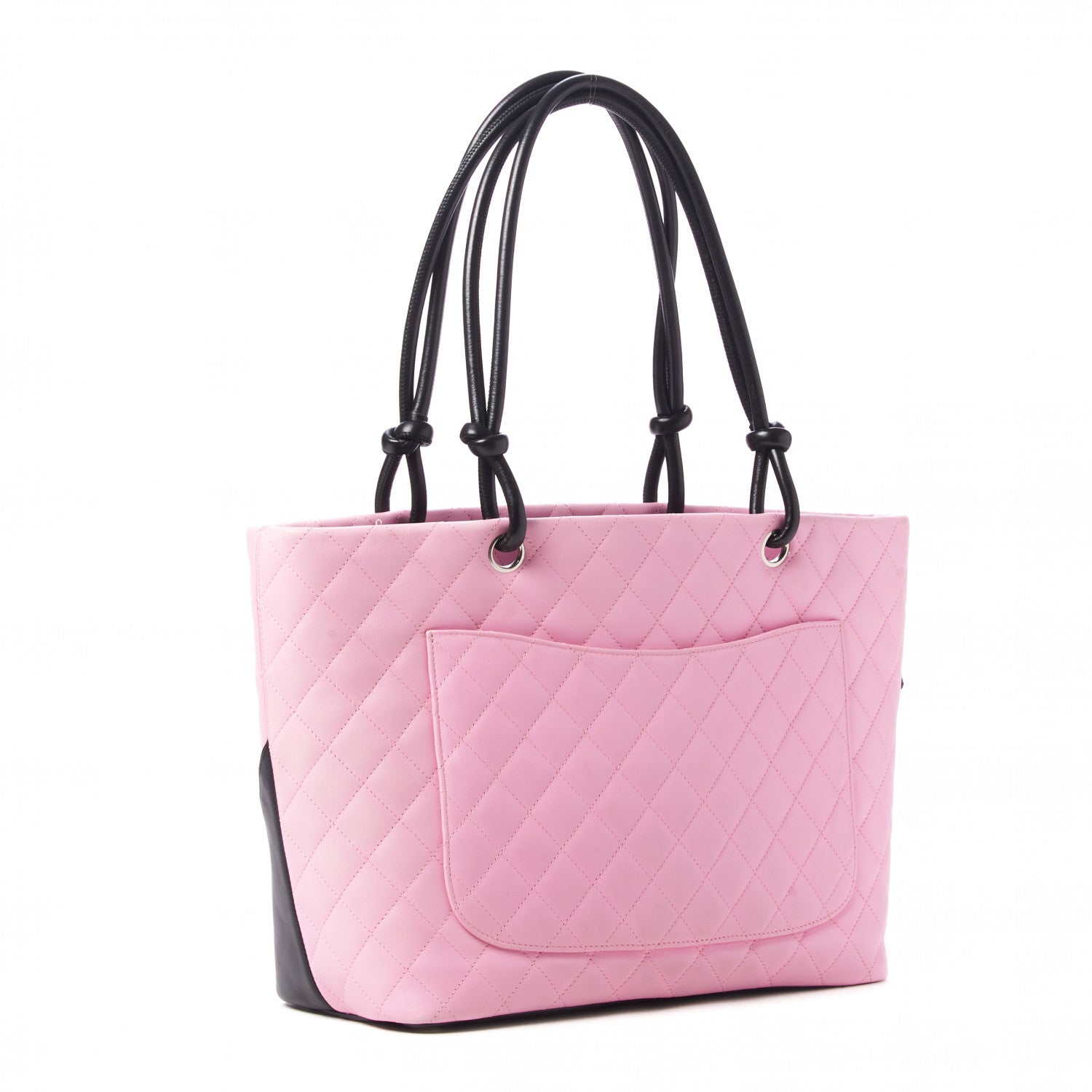 Chanel Calfskin Quilted Large Cambon Tote Pink Black 3 of 10