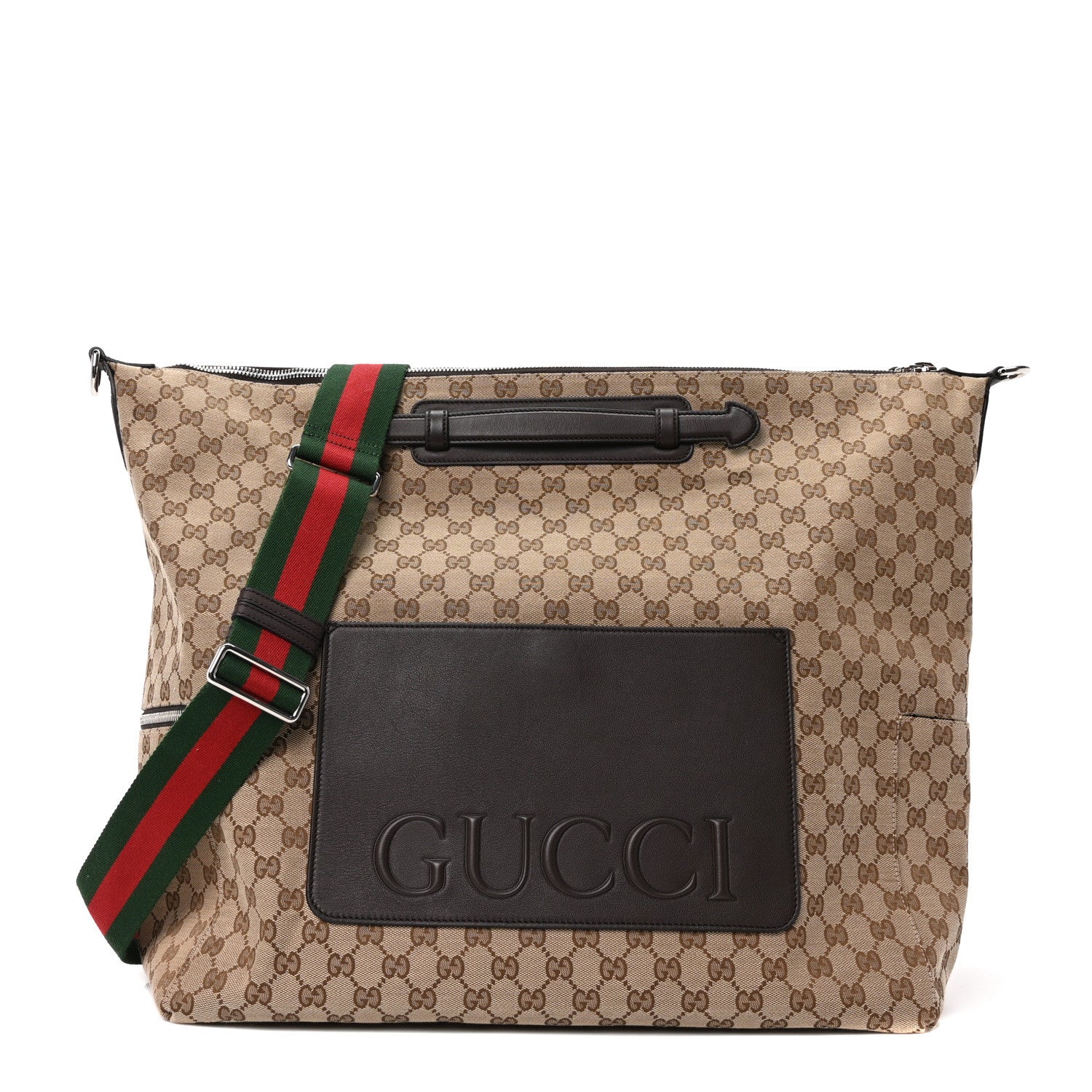 Gucci Monogram Calfskin Web Medium Duffle Beige Ebony New Acero 1 of 10