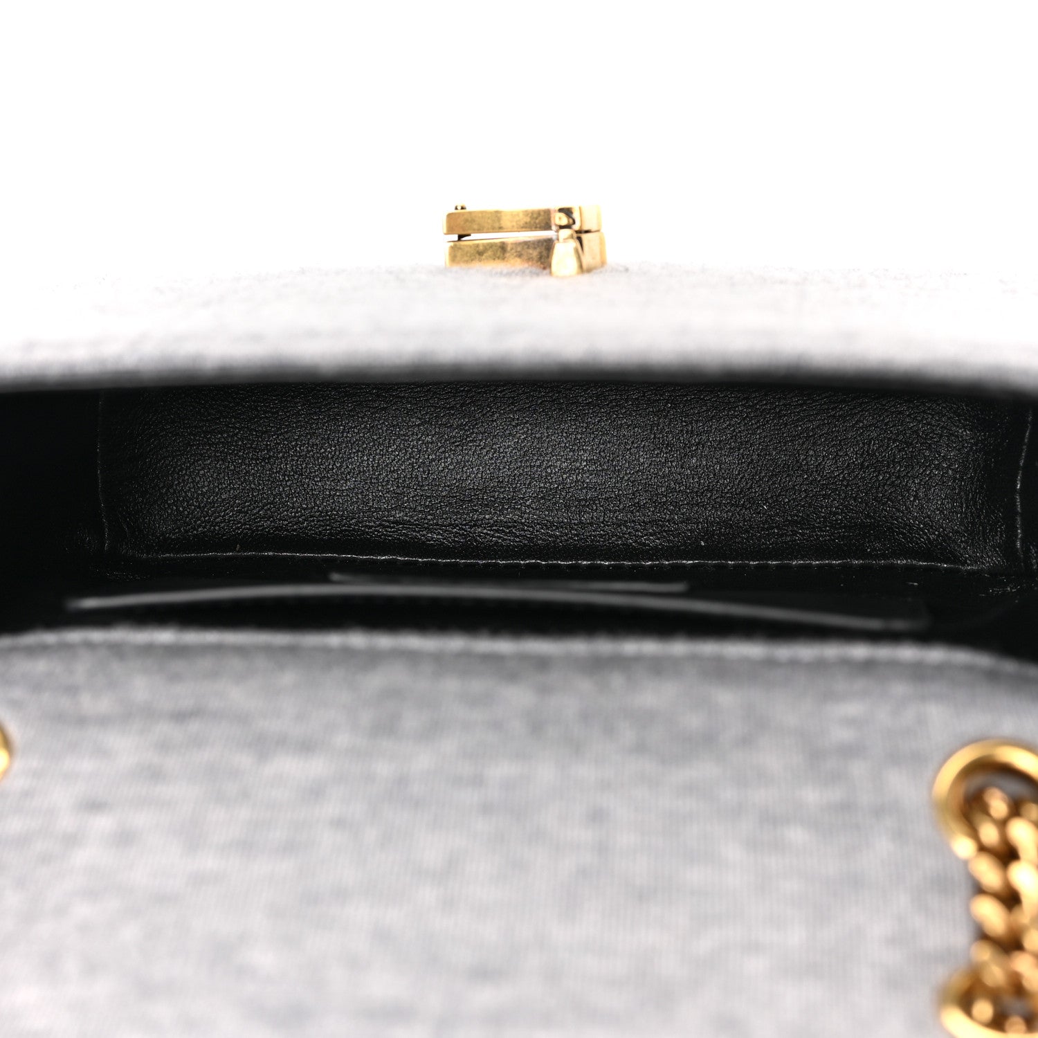 Saint Laurent Jersey Wool Patchwork Monogram Mini Jamie Baguette Grigio 5 of 8