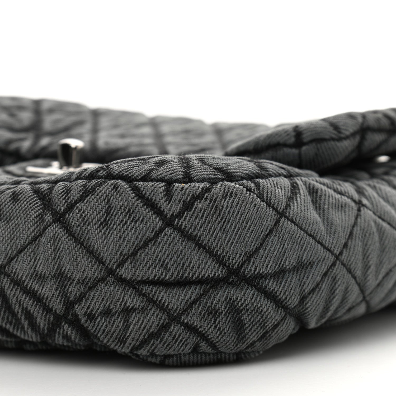 Chanel Washed Denim Quilted Small Denimpression Flap Grey Black 10 of 11