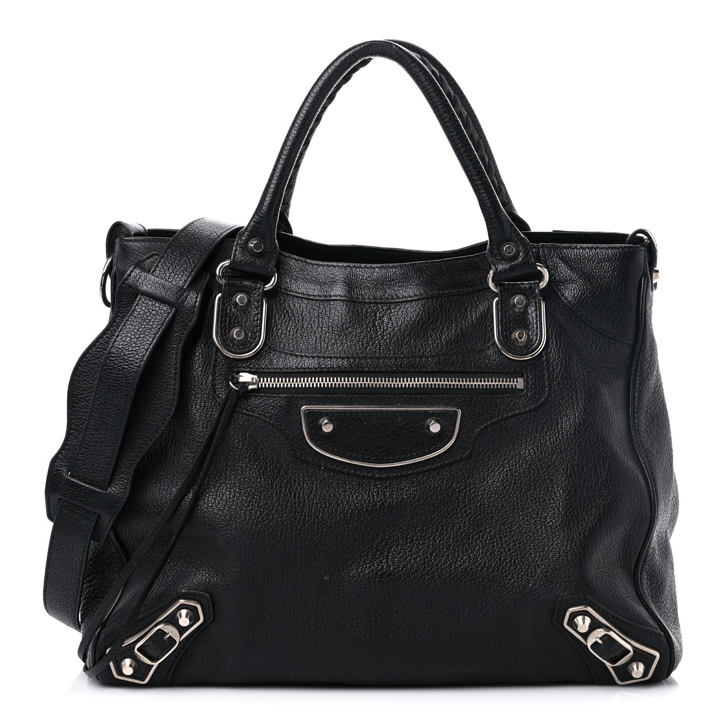 Balenciaga Chevre Silver Metallic Edge Hardware Velo Black 1 of 20