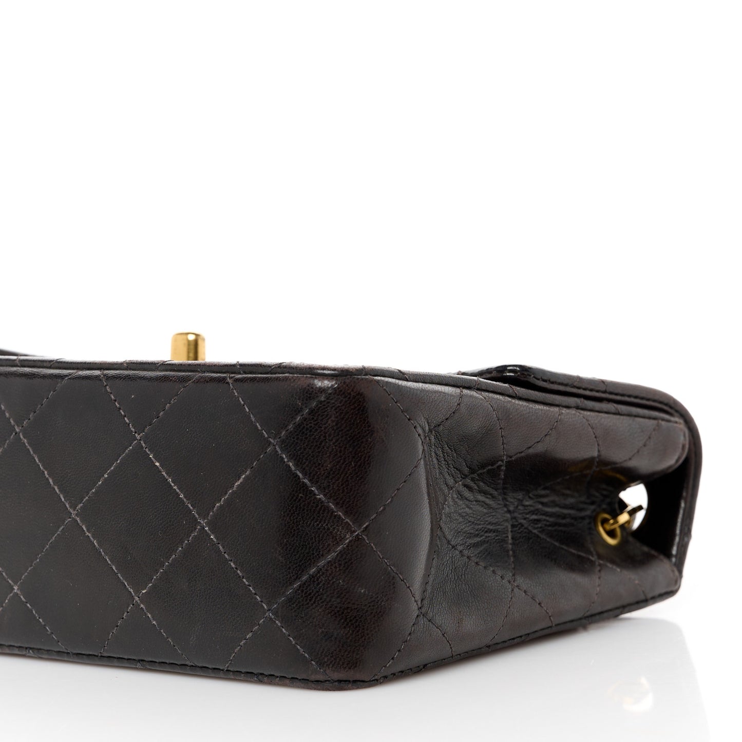 Lambskin Quilted Mini Square Flap Bag Black