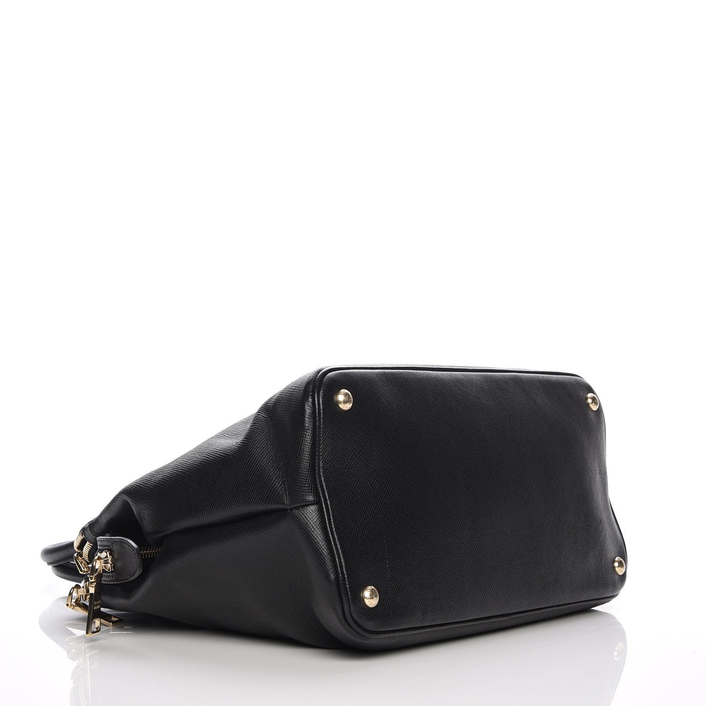 Saffiano Cuir Top Handle Dome Tote Black