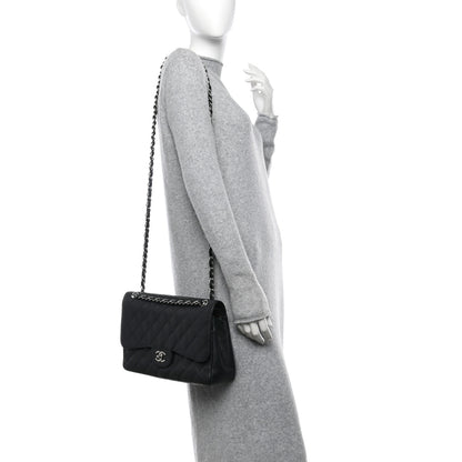 Chanel Caviar Quilted Jumbo Double Flap Black 2 of 15