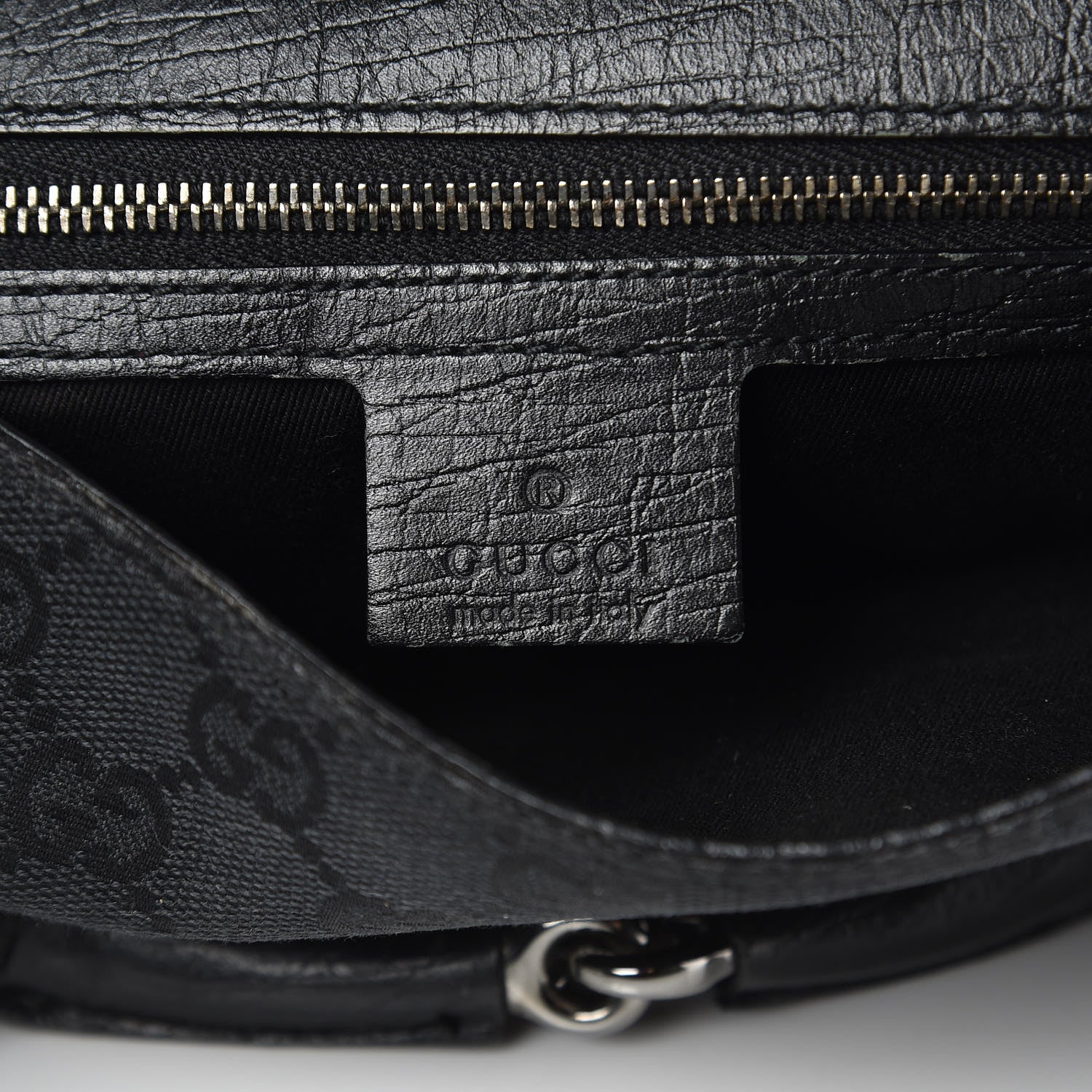 Gucci Monogram Horsebit Chain Flap Shoulder Bag Black 6 of 12