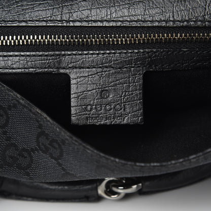Gucci Monogram Horsebit Chain Flap Shoulder Bag Black 6 of 12