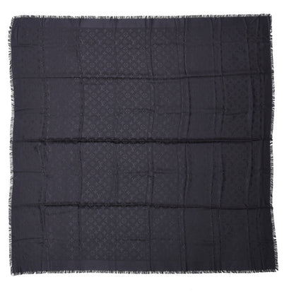 Louis Vuitton Wool Silk Monogram Shawl Black 1 of 4