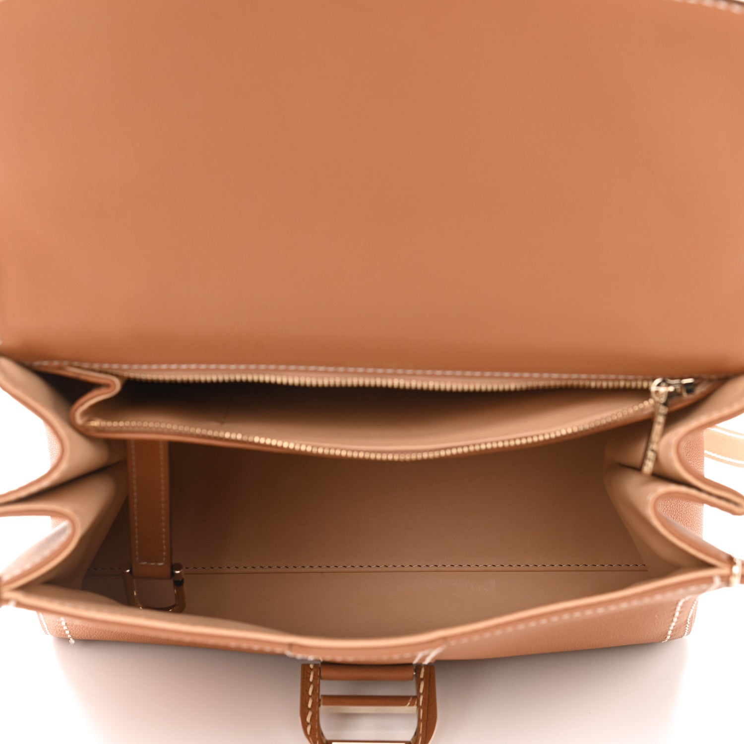 Delvaux Grained Calfskin Rodeo Surpique MM Brillant Satchel Vegetal Ivory 4 of 11