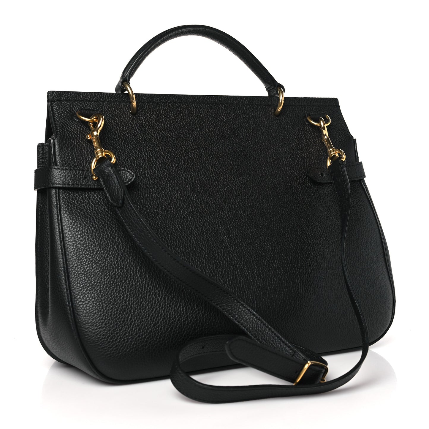 Grain Calfskin Amberley Satchel Black