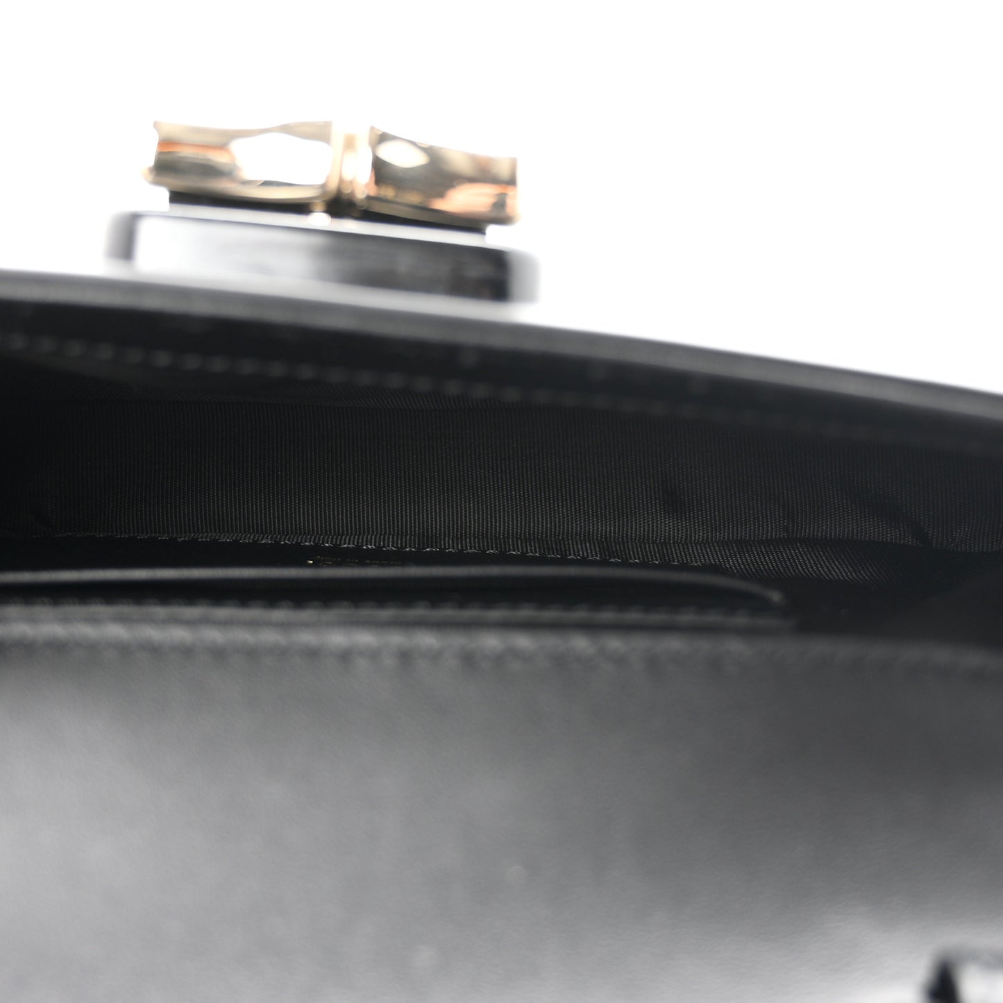 Shiny Calfskin Small Bamboo Night Bag Black