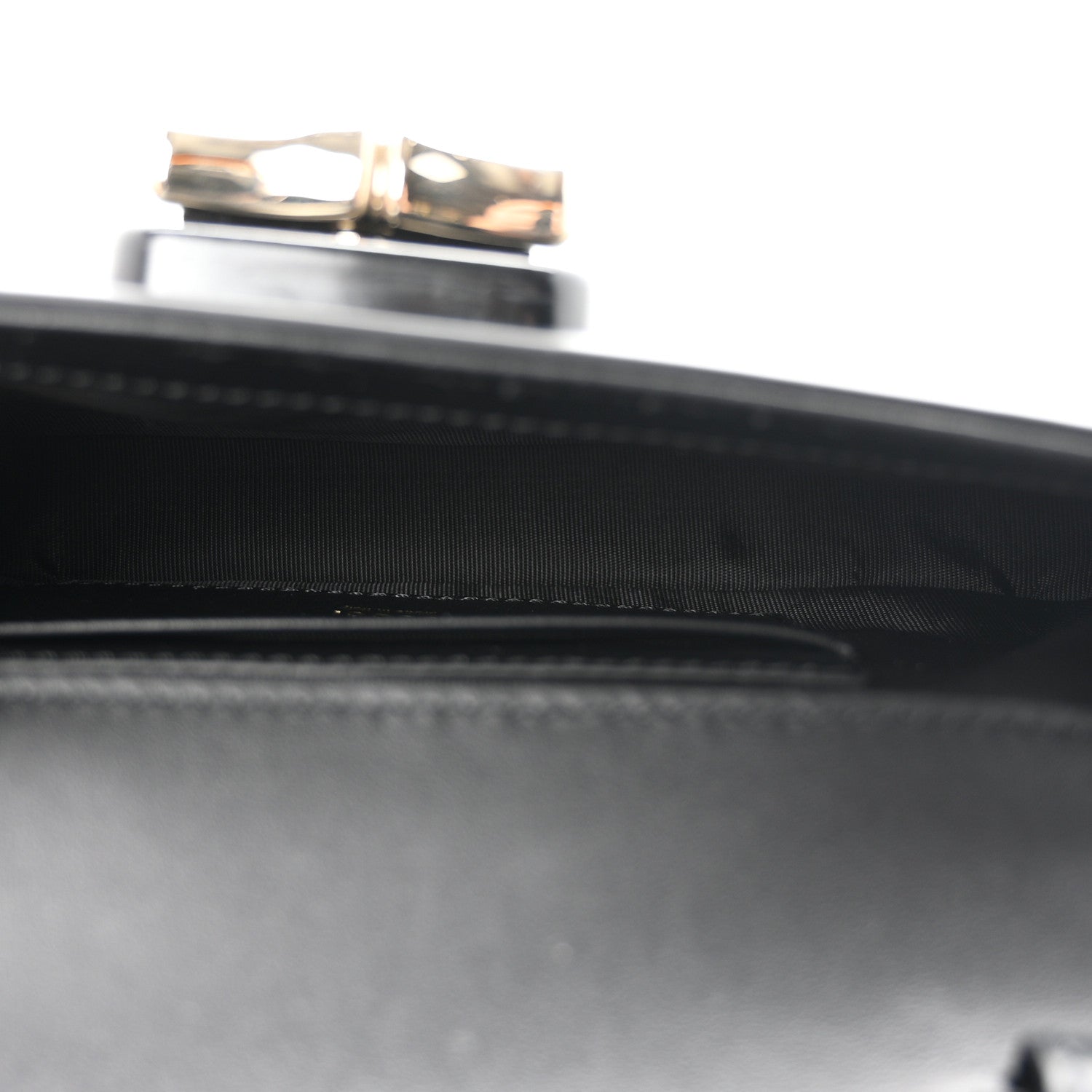 Gucci Shiny Calfskin Small Bamboo Night Bag Black 5 of 10