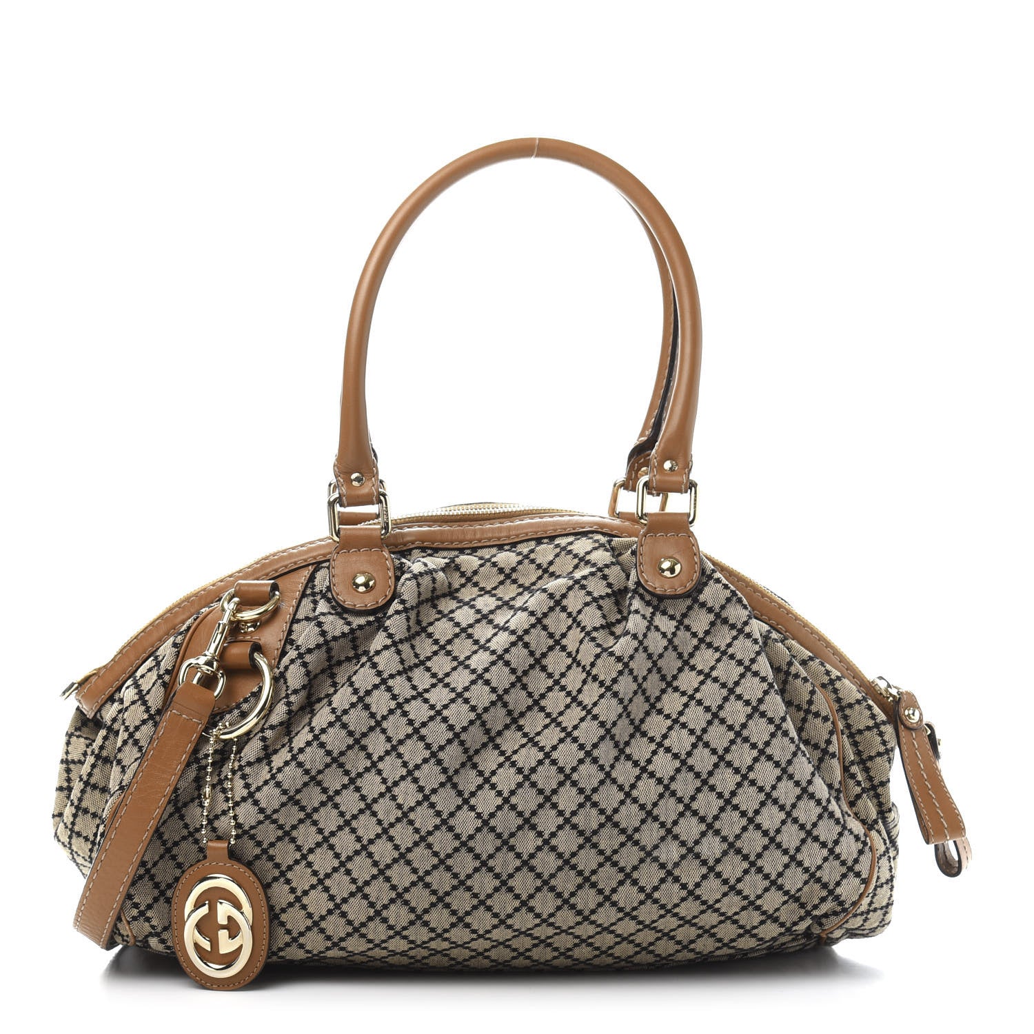 Gucci Diamante Medium Sukey Boston Brown 1 of 14