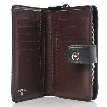 Chanel Lambskin Quilted Zipped Pocket Wallet Black 5 of 11