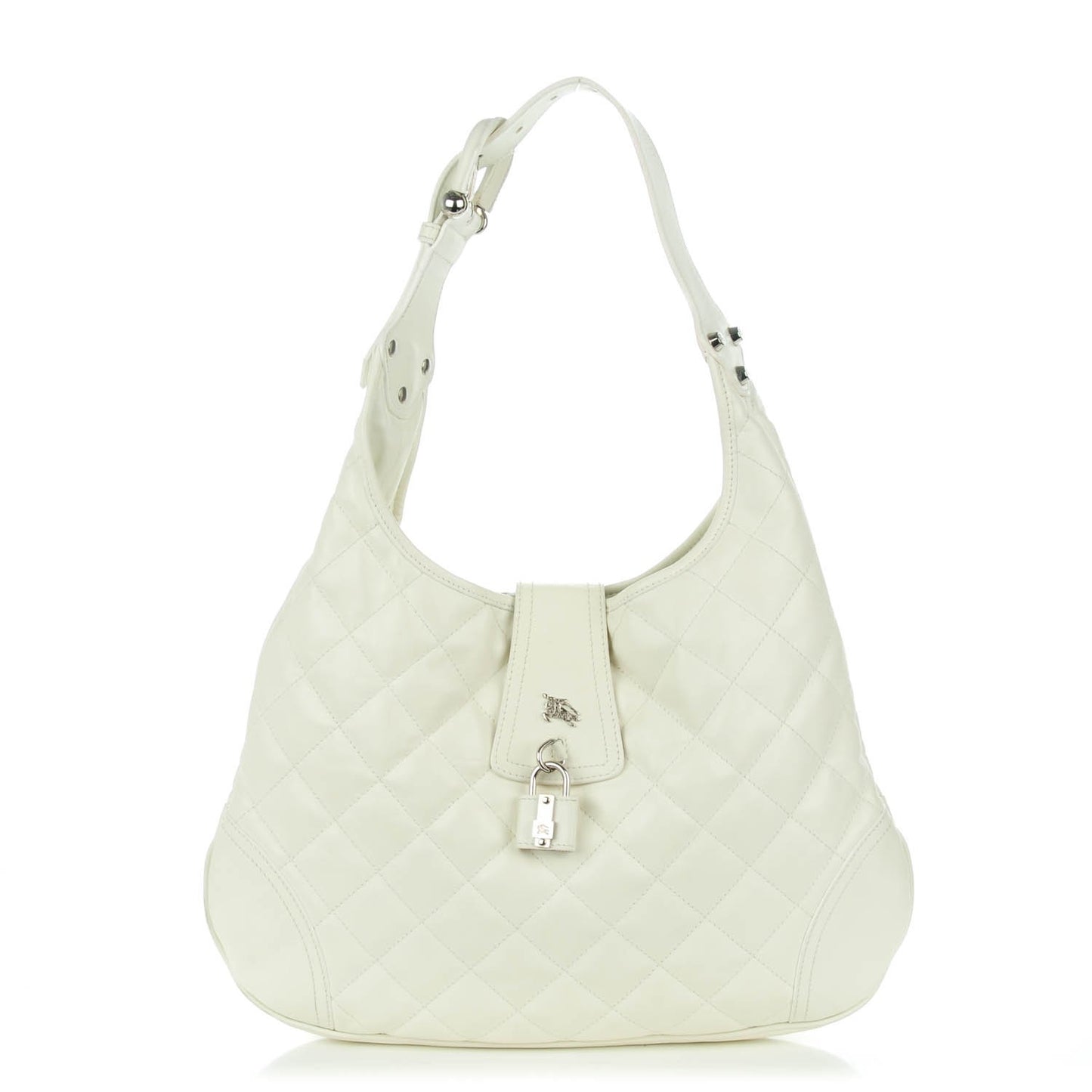 Calfskin Quilted Brook Hobo White