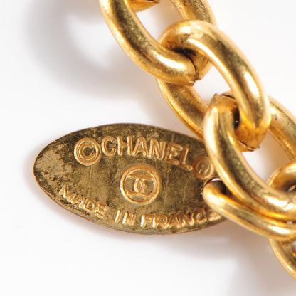 Chanel Quilted Pendant Chain Necklace Gold 4 of 8