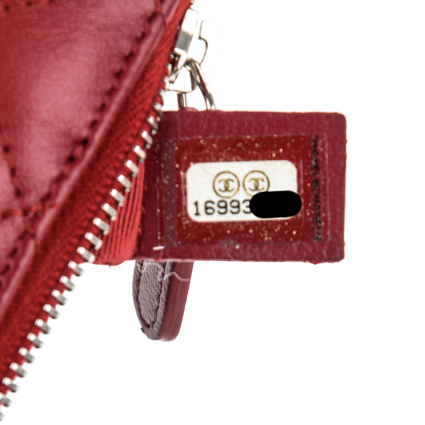 Lambskin Quilted Key Holder Case Red