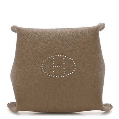 Hermes Taurillon Clemence Mises et Relances Change Tray Etoupe 2 of 6