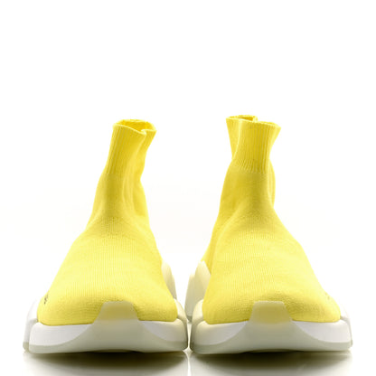 Balenciaga Ribbed Knit Womens Speed 2.0 Transparent Sole Sneakers 36 Yellow 2 of 8
