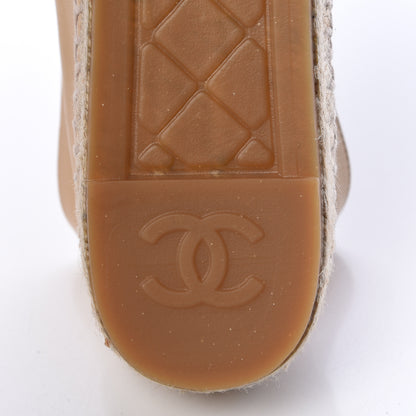 Chanel Lambskin CC Espadrilles 37 Beige Black 8 of 11