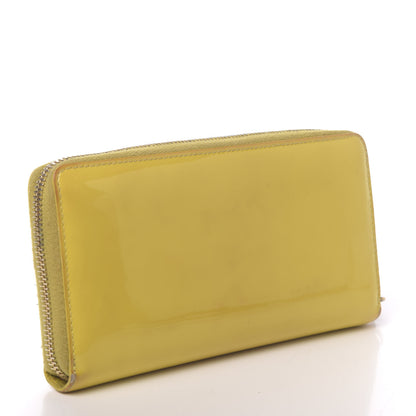 Saint Laurent Patent Calfskin Belle De Jour Zip Around Wallet Yellow 3 of 17