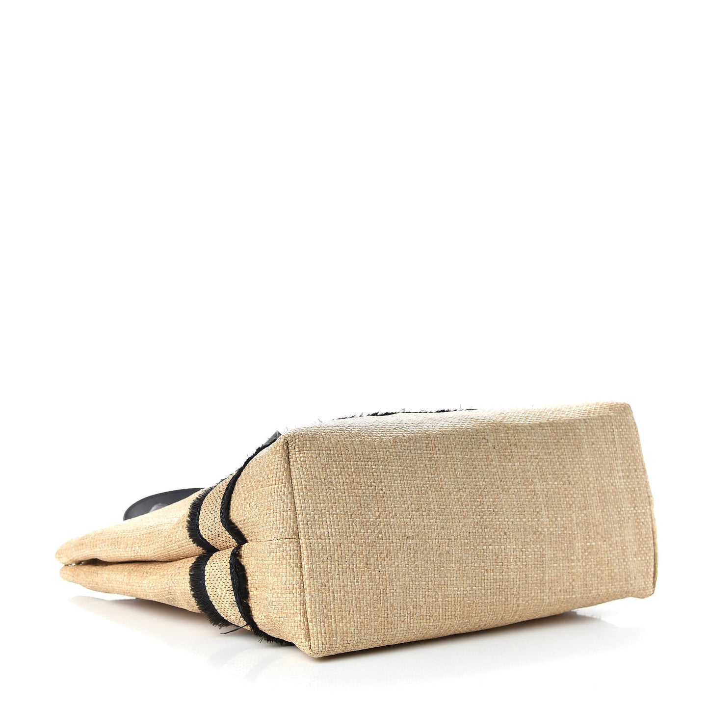 Raffia Faux Leather Small Tote