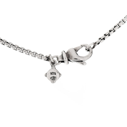 David Yurman Sterling Silver Cultured Pearl Diamond X Drop Pendant Necklace 5 of 6