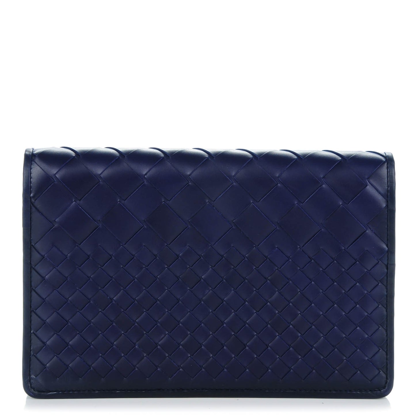 Nappa Intrecciato Medium Woven Clutch Atlantic