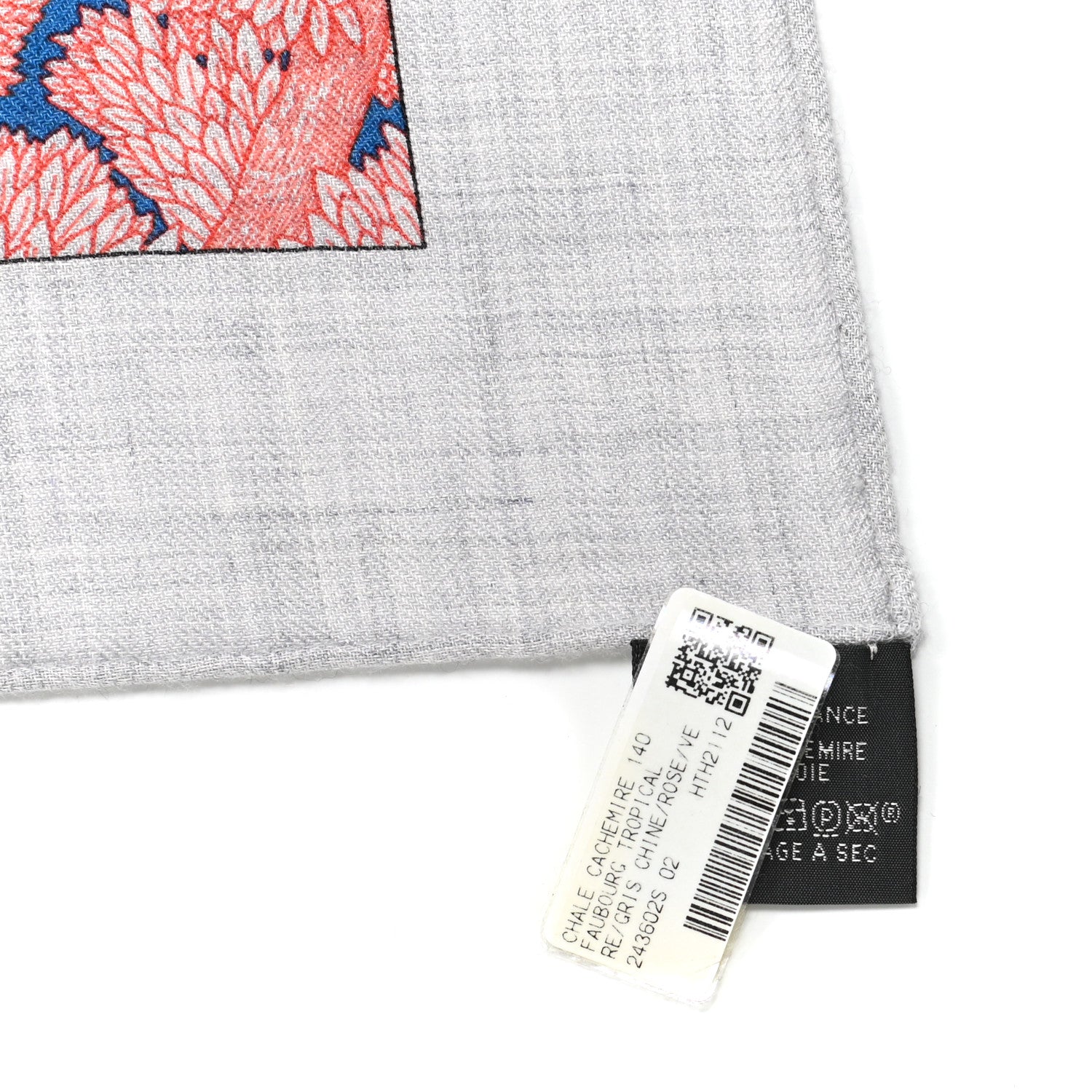 Hermes Cashmere Silk Splash Park Shawl 140 Gris Chine Rose Vert 6 of 6