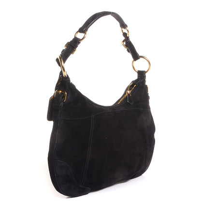Prada Scamosciato Suede Hobo Nero Black 3 of 10