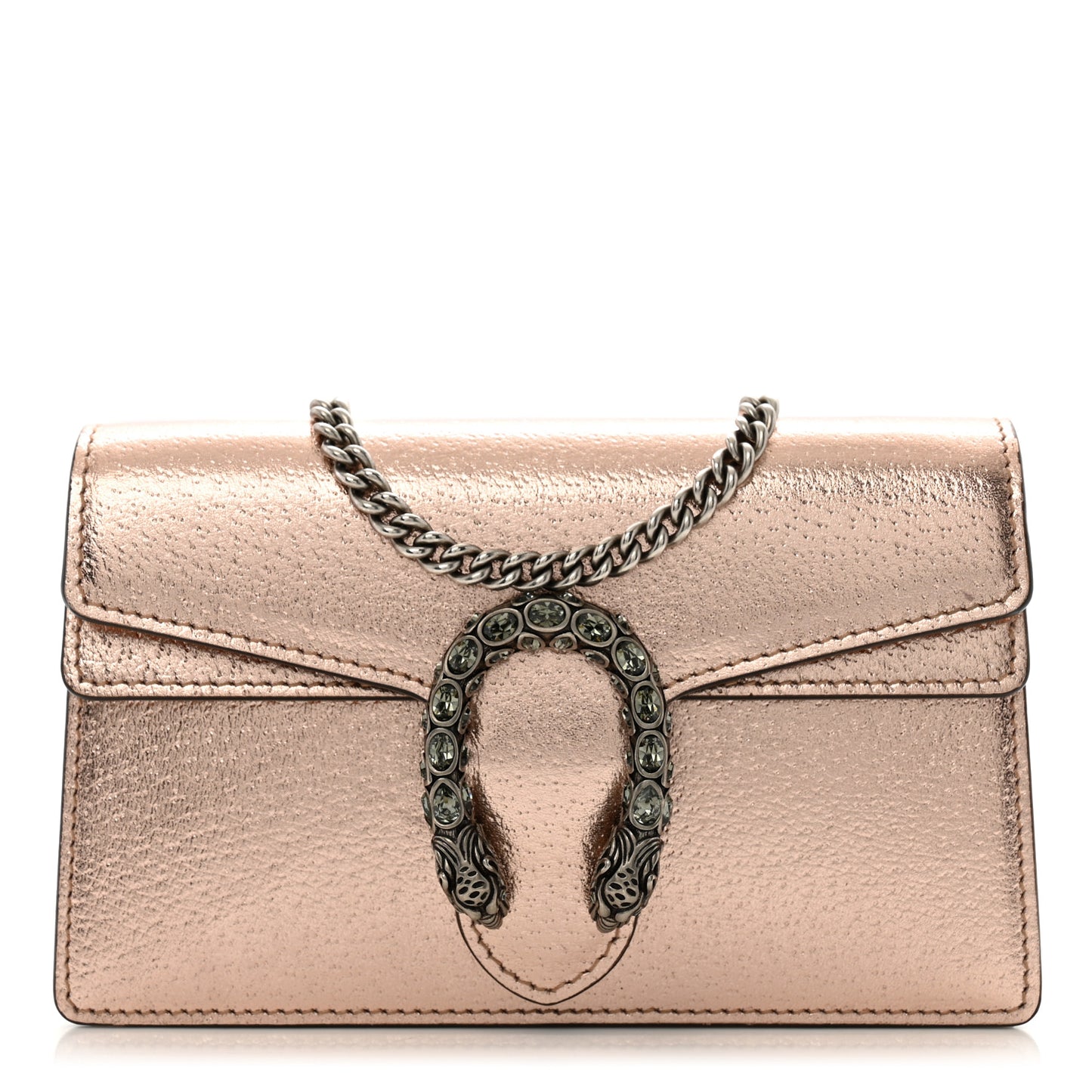 Metallic Calfskin Super Mini Dionysus Shoulder Bag Rose Gold