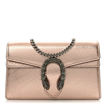 Gucci Metallic Calfskin Super Mini Dionysus Shoulder Bag Rose Gold 1 of 12