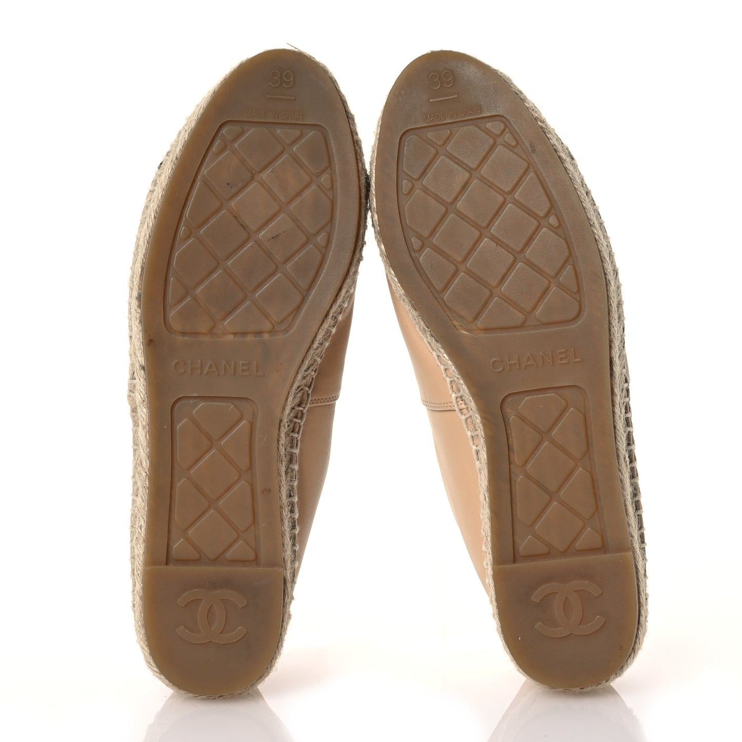 Lambskin CC Espadrilles 39 Beige Black