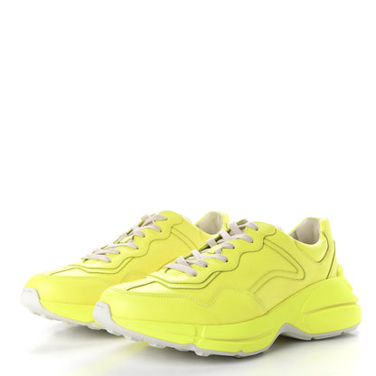 Gucci Calfskin Mens Rhyton Sneakers 9 Yellow Fluo 3 of 10