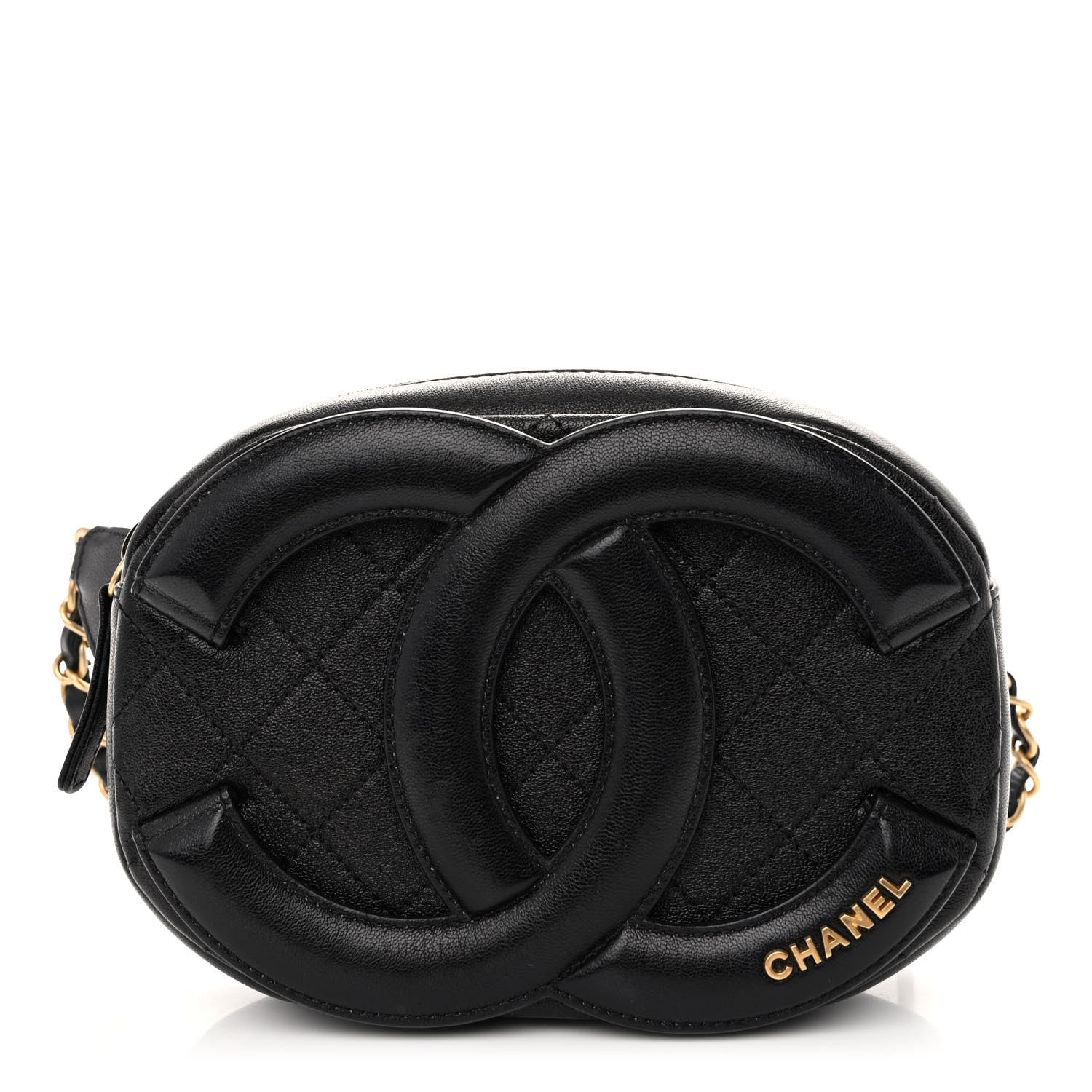 Chanel Lambskin Quilted Waist Coco Midnight Belt Bag Black 1 of 10