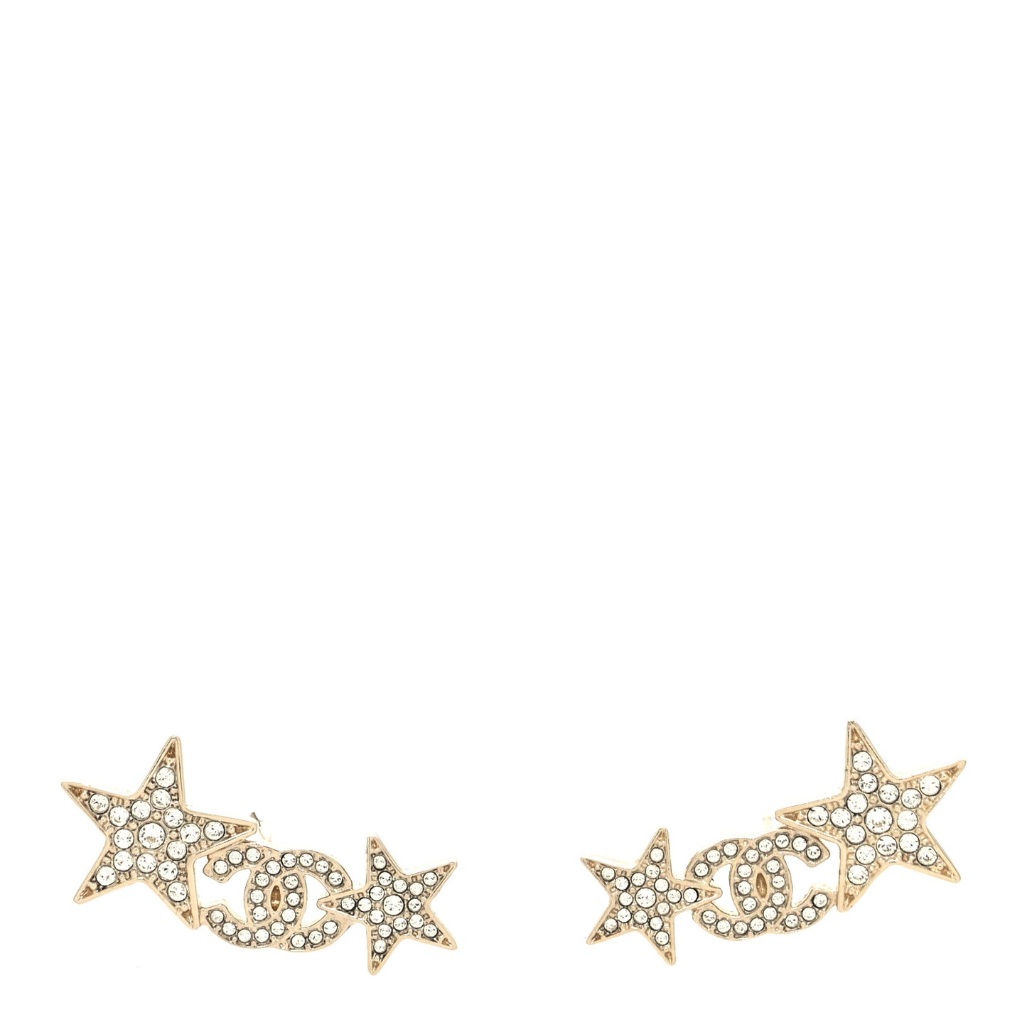 Crystal Star CC Earrings Gold