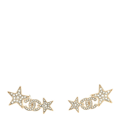 Chanel Crystal Star CC Earrings Gold 1 of 5