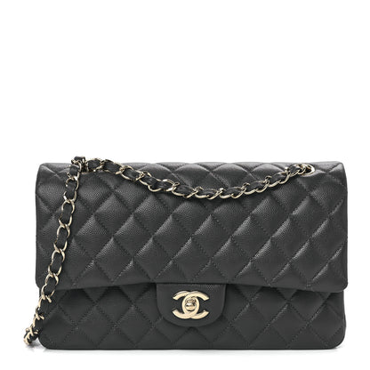 Chanel Caviar Quilted Medium Double Flap Dark Grey 1 of 12