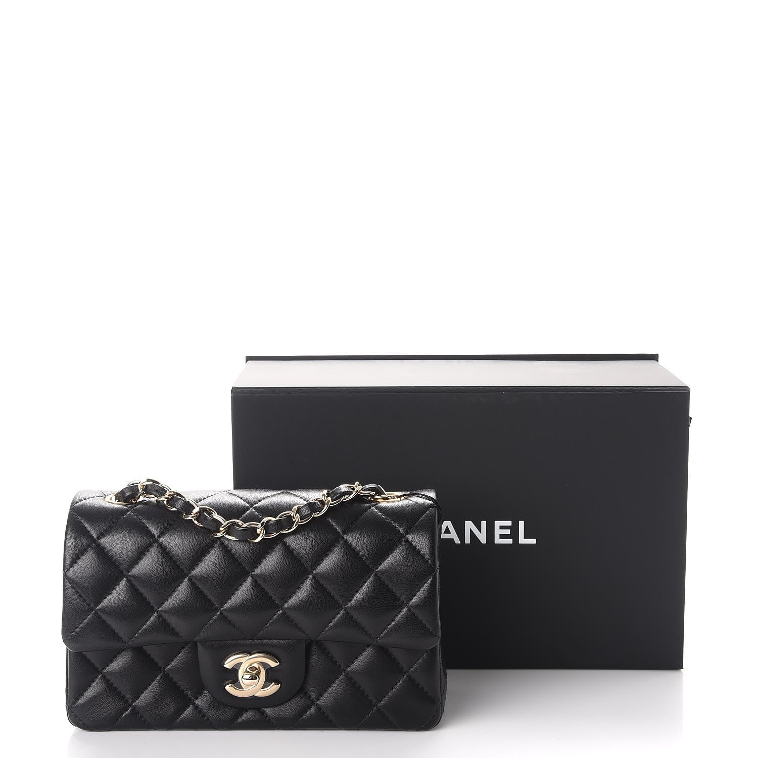 Chanel Lambskin Quilted Mini Rectangular Flap Black 8 of 8
