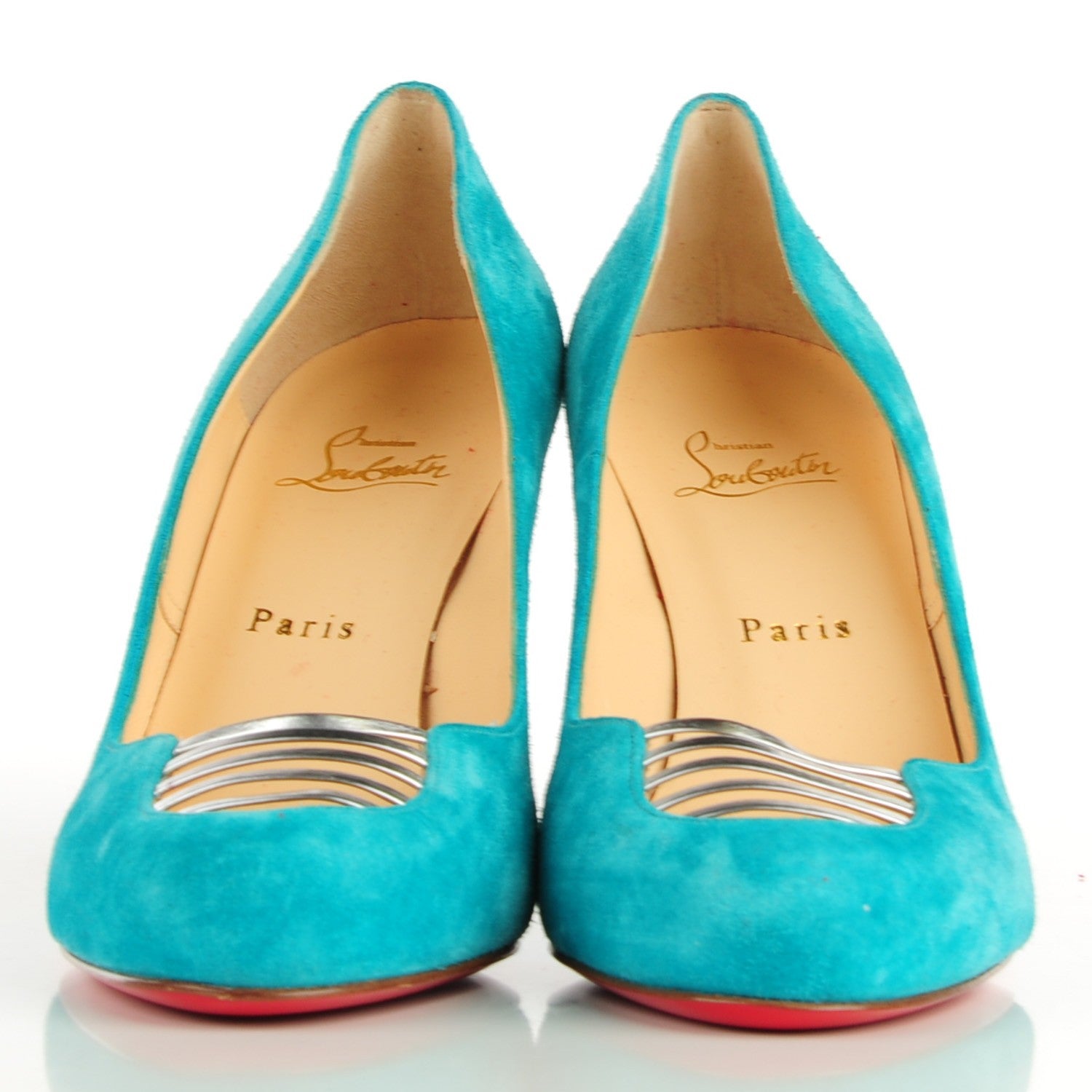 Christian Louboutin Suede Pumps 39 Turquoise 2 of 7