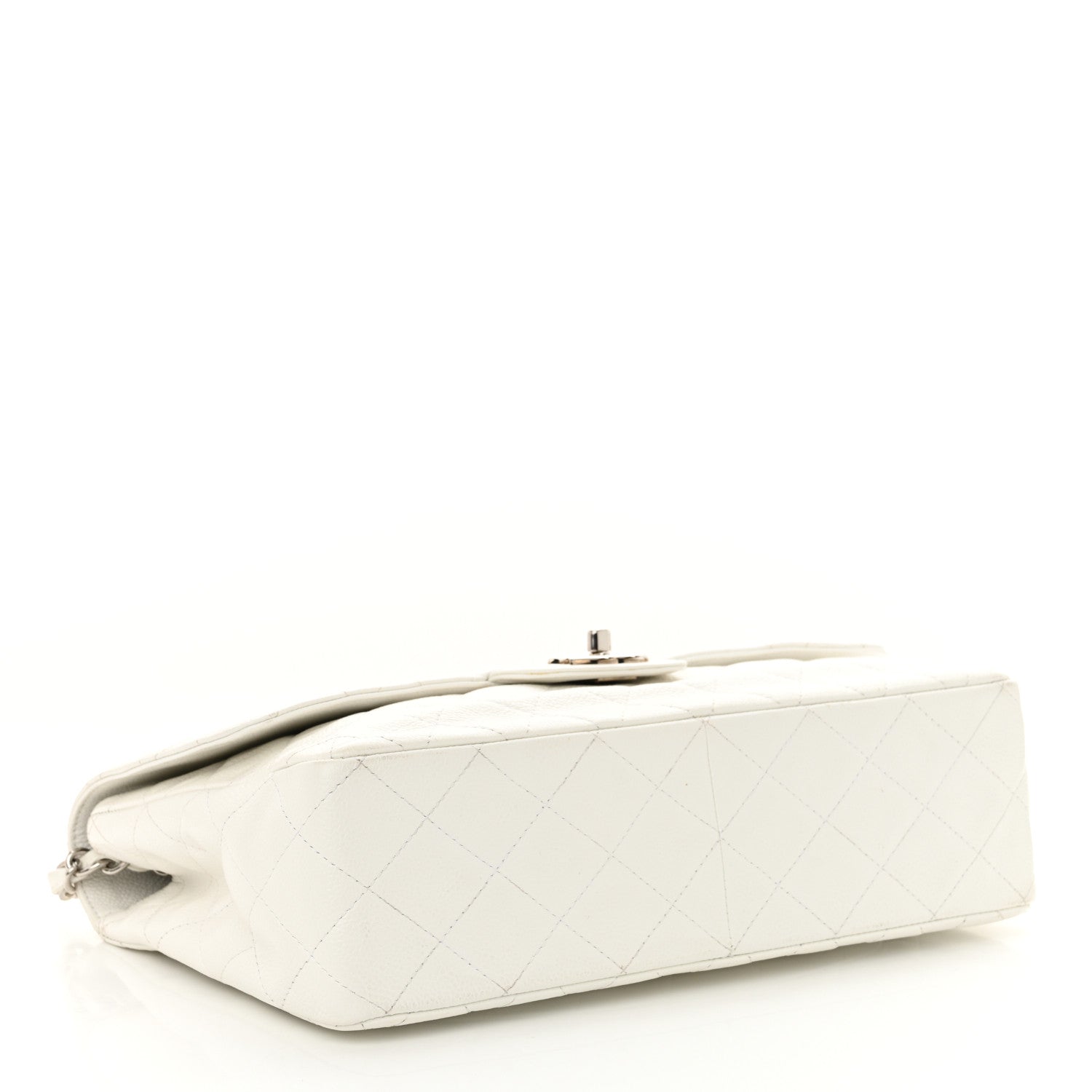 Chanel Caviar Quilted Jumbo Single Flap White 4 of 15
