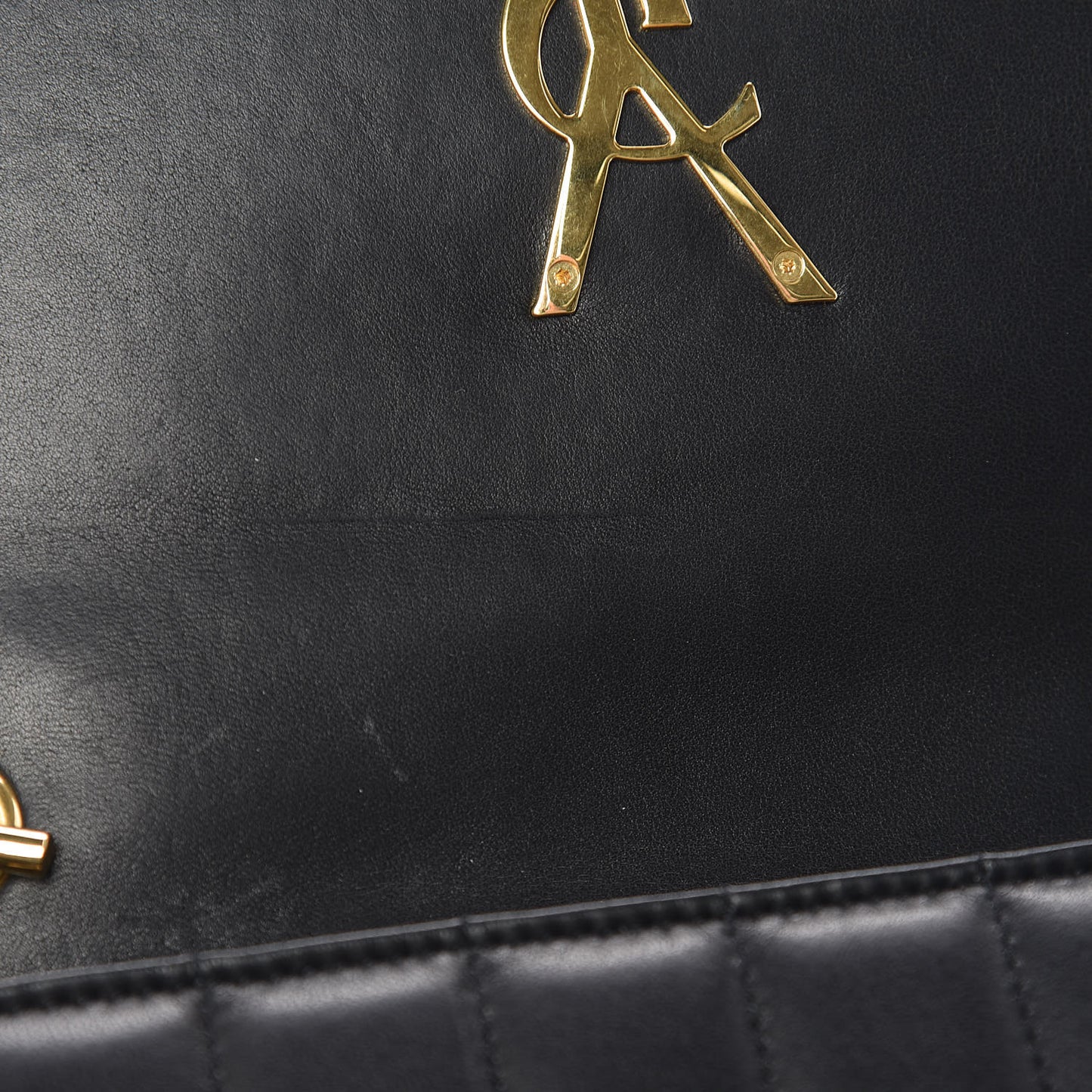 Lambskin Matelasse Monogram Vicky Chain Wallet Black