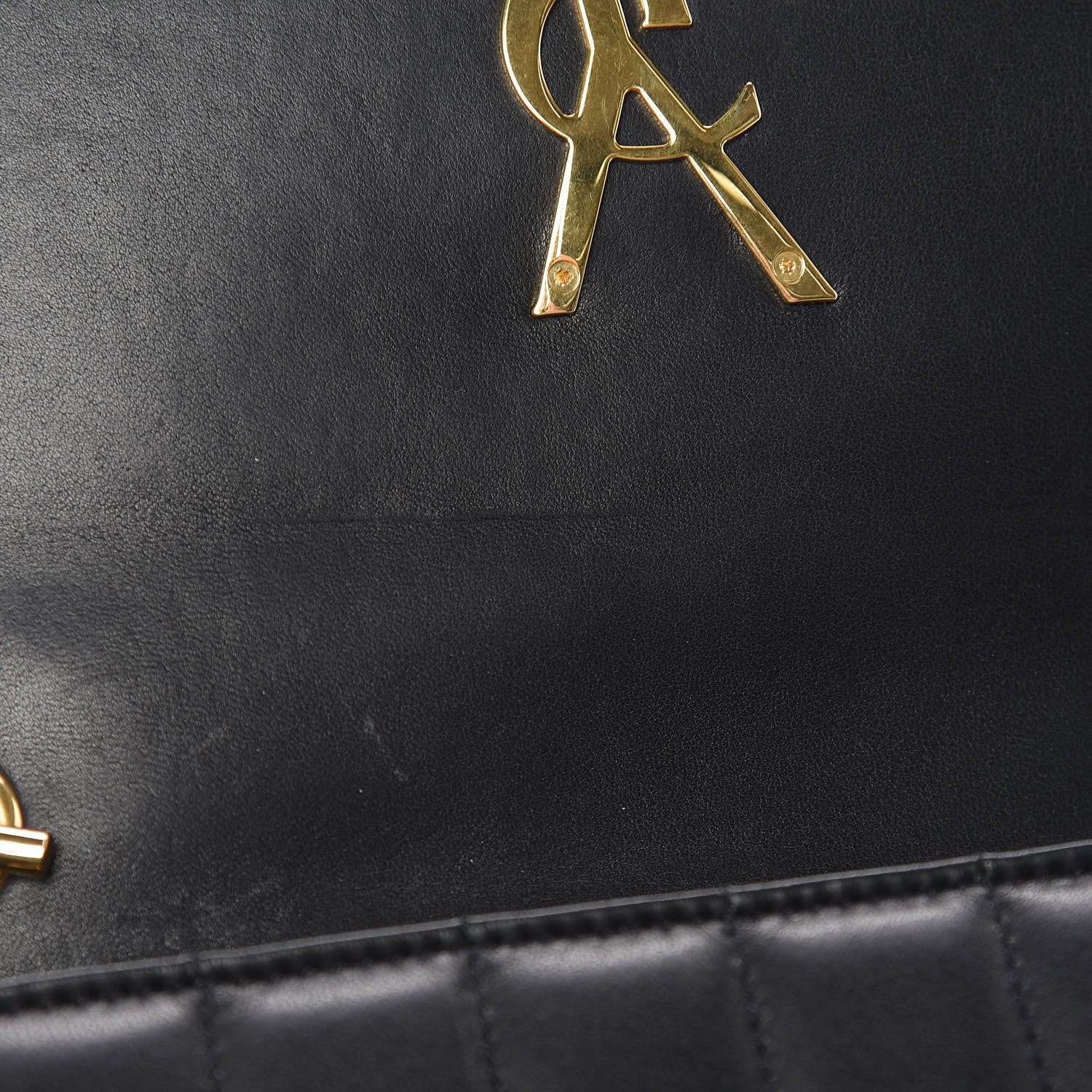 Saint Laurent Lambskin Matelasse Monogram Vicky Chain Wallet Black 9 of 15