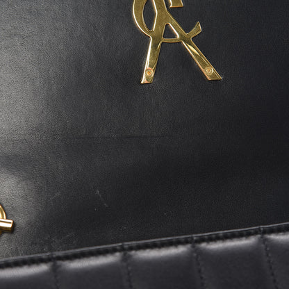 Saint Laurent Lambskin Matelasse Monogram Vicky Chain Wallet Black 9 of 15
