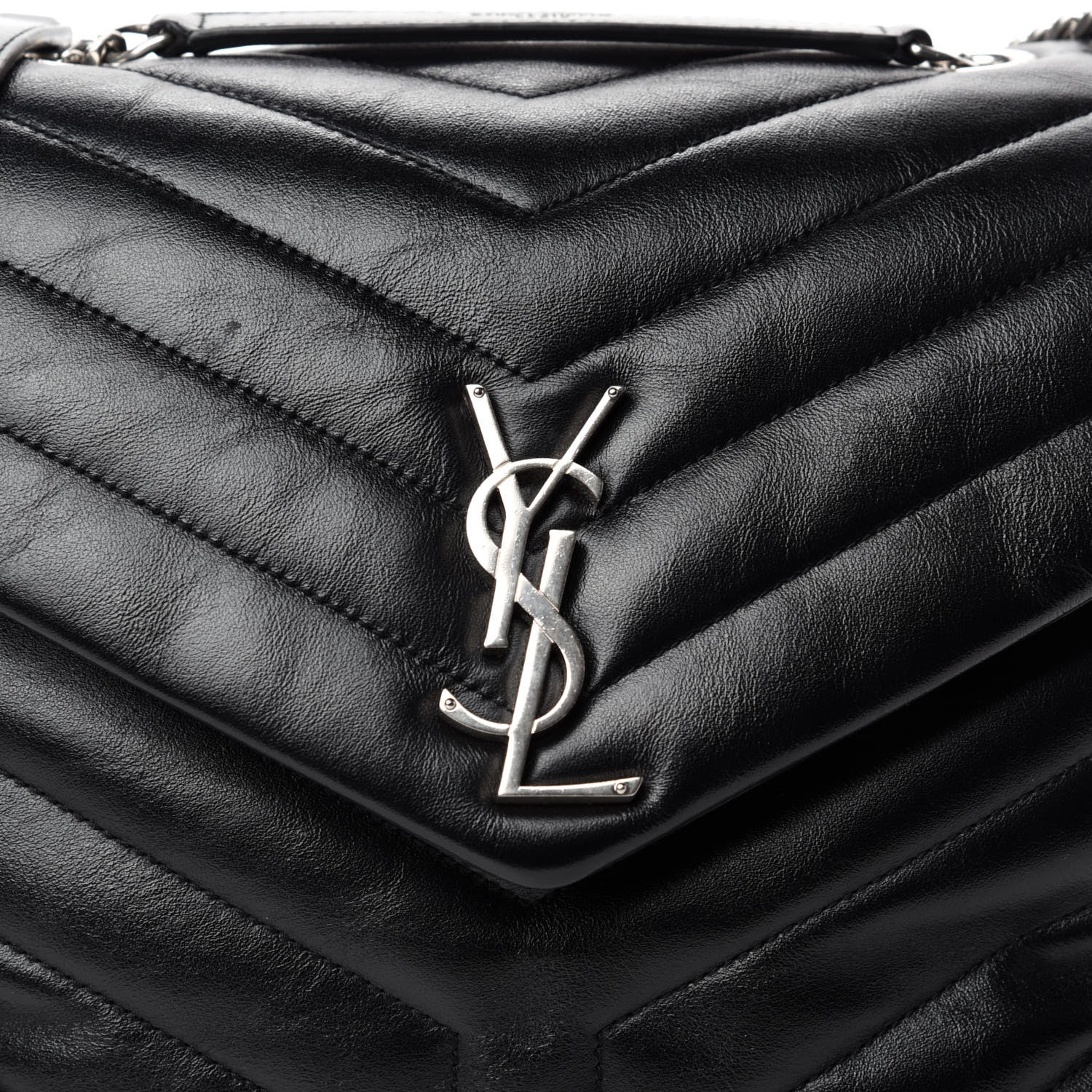 Saint Laurent Calfskin Y Quilted Monogram Medium Loulou Chain Satchel Black 12 of 12